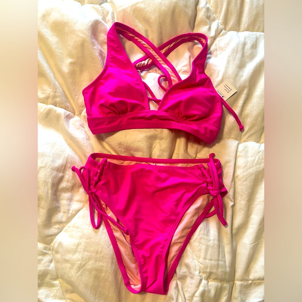 Women' Cro Back Tie Bikini Set Swimuit